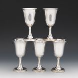 Six Sterling Silver International "Prelude" Wine Goblets