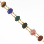 Ladies' Vintage Gold and Gemstone Scarab Bracelet