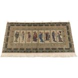 Chinese Hand Knotted and Signed "Eight Immortals" Wall Hanging Carpet