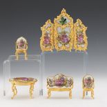 Five Pieces Of Louis XIV Style Cabinet Miniatures