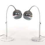 Pair of Achille Castiglioni Style Flos Arco Design Table Lamps