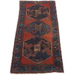 Very Fine Rare Antique Hand Knotted "Triple Eagle" Kazak Carpet, ca. 1890/1900