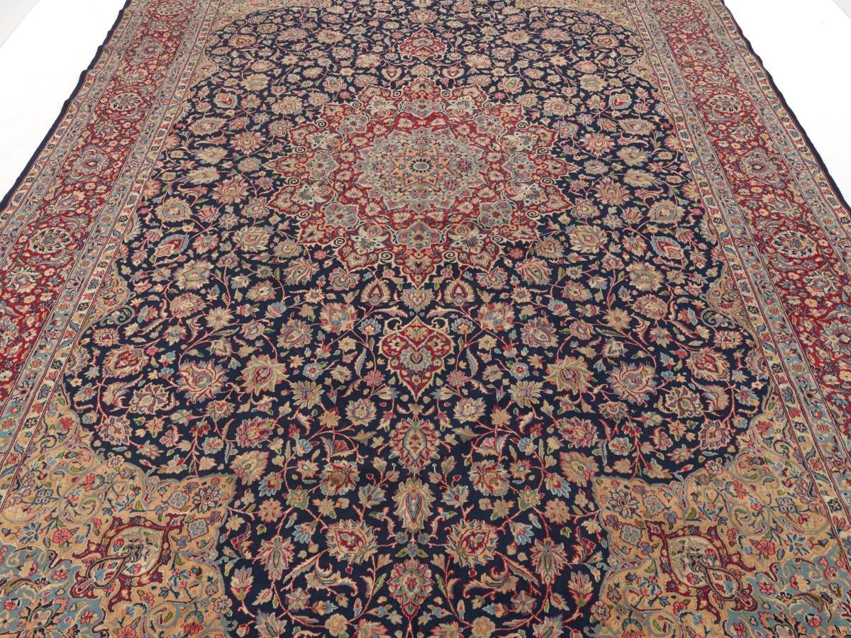 Very Fine Semi Antique Hand Knotted Signed Lavar Kerman Carpet - Image 4 of 8