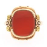 Ladies' Victorian Tri-Color Gold and Carnelian Ring