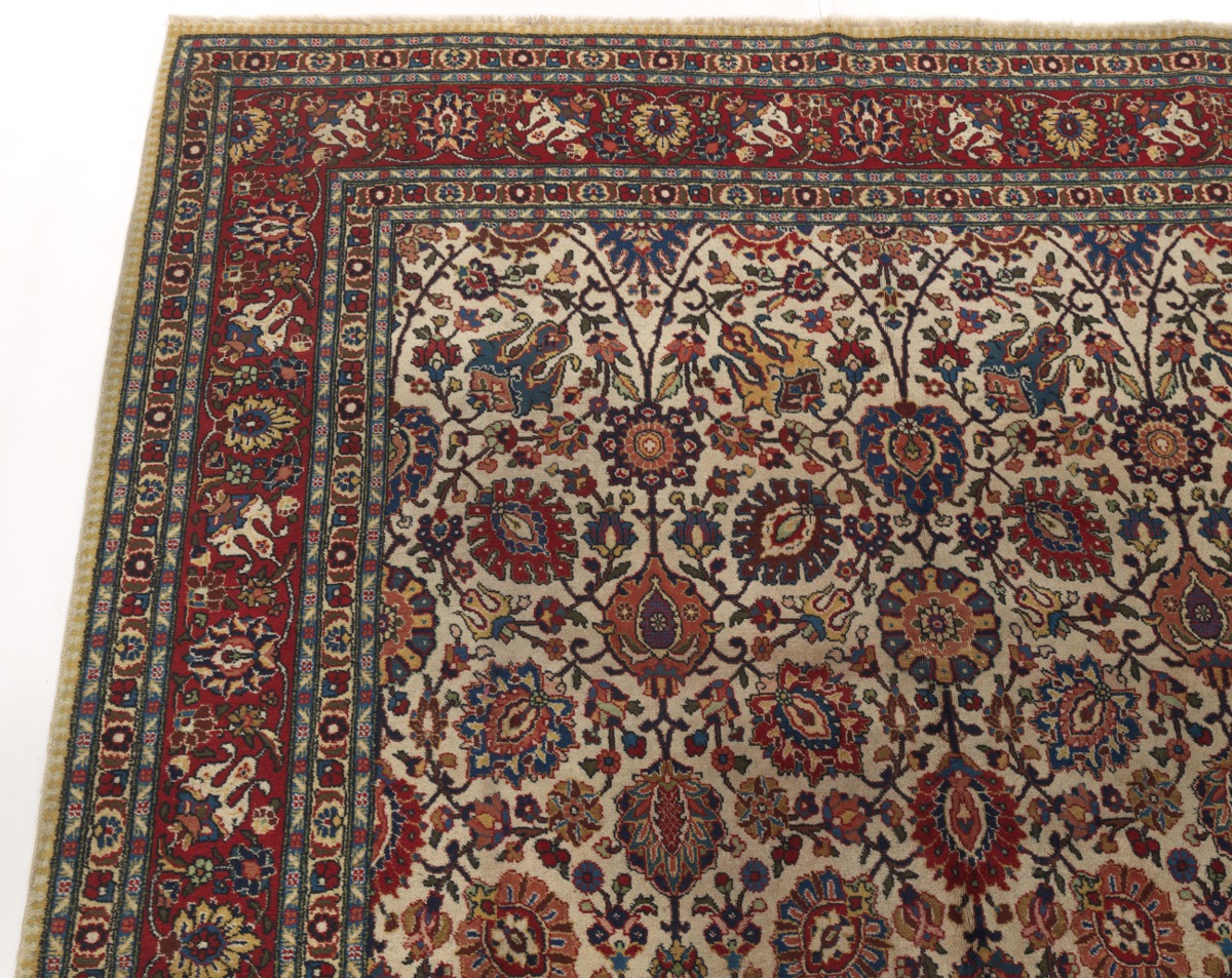 Fine Semi-Antique Hand Knotted Signed Tabriz Carpet - Image 4 of 6