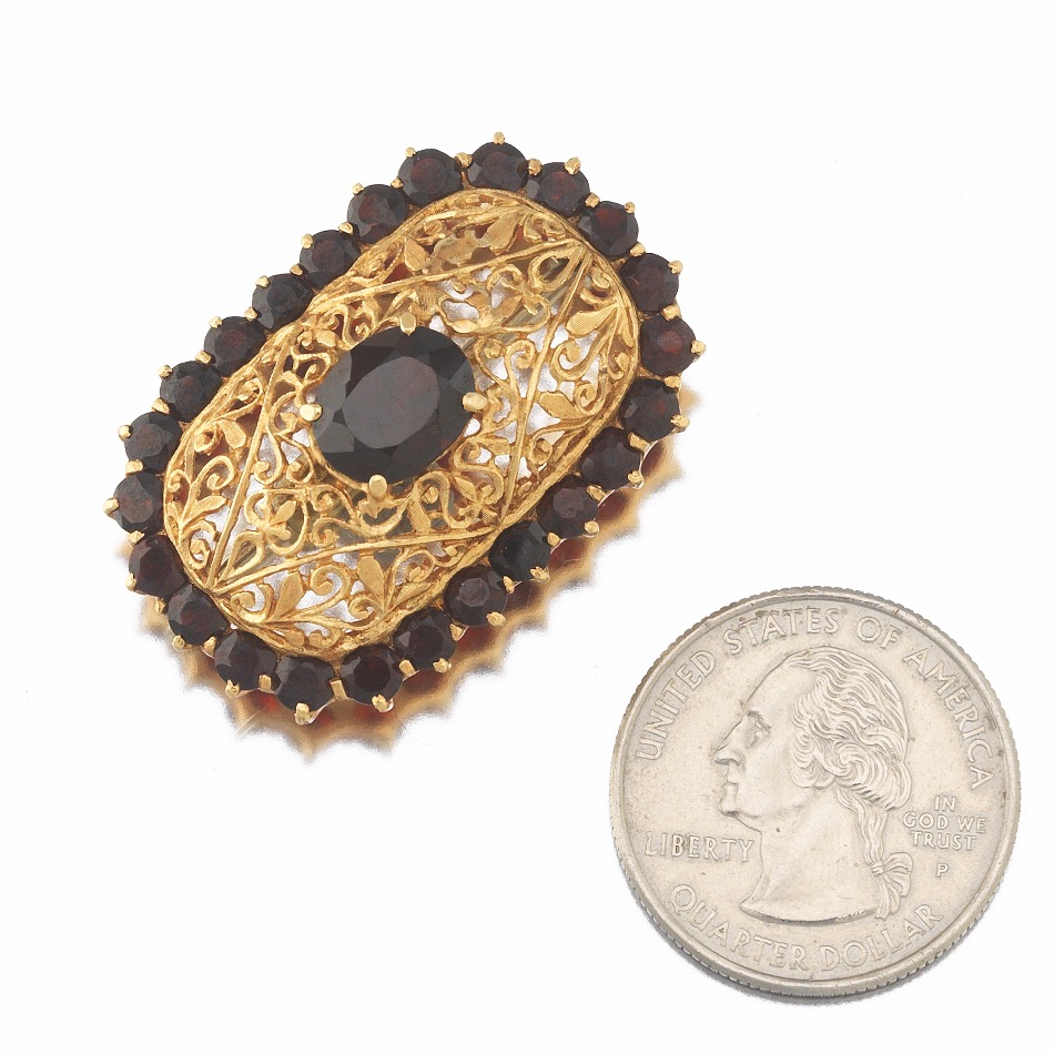 Ladies' Victorian Gold and Garnet Filigree Pin/Brooch - Image 2 of 7