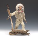 Barbara Jolson Hendleman Mixed Media Sculpture, "Native American Warrior"