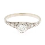 Art Deco Platinum and Diamond Engagement Ring