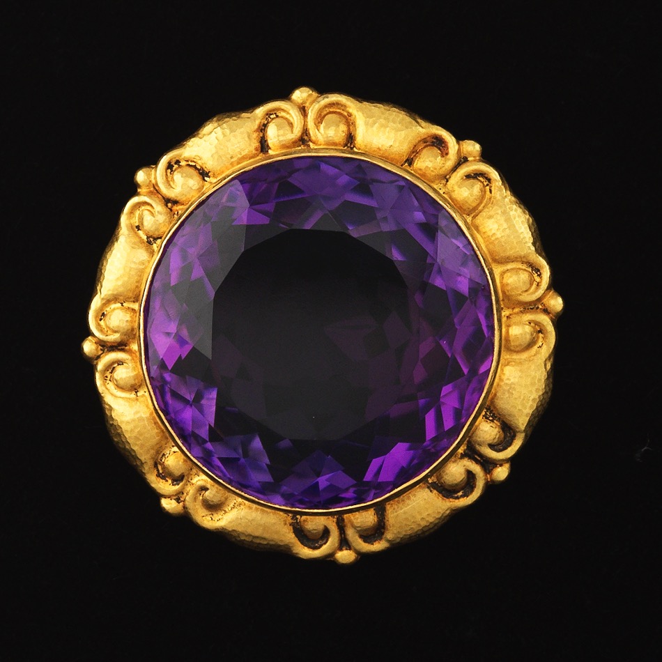 Arts and Crafts Gold and Amethyst Brooch, ca. 1910 - Image 3 of 7