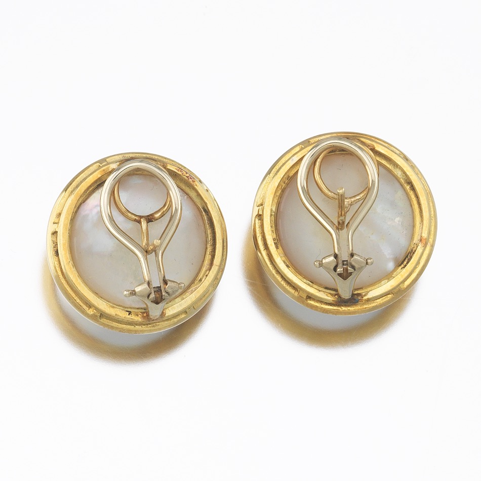 Ladies's Pair of Gold and Mabe Pearl Earrings - Image 6 of 7