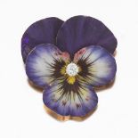 Art Nouveau Gold, Enamel and Diamond Pansy Pin/Brooch/Pendant