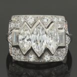 Ladies' Art Deco Platinum and Diamond Ring