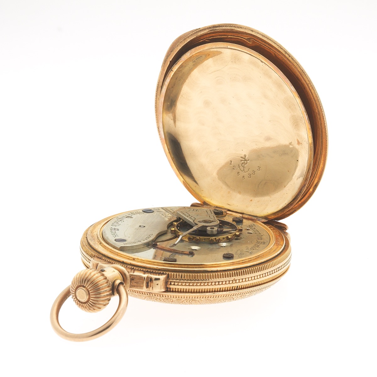Hampden 18 Size Hunter Case Gold Filled Pocket Watch, Springfield, Mass., ca. 1884 - Image 4 of 8