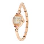 Ladies' Retro Belmar Gruen Rose Gold and Ruby Mechanical Watch