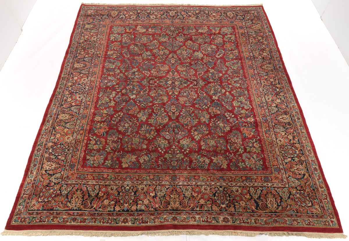 Antique Very Fine Hand Knotted Sarouk Carpet, ca. 1930's