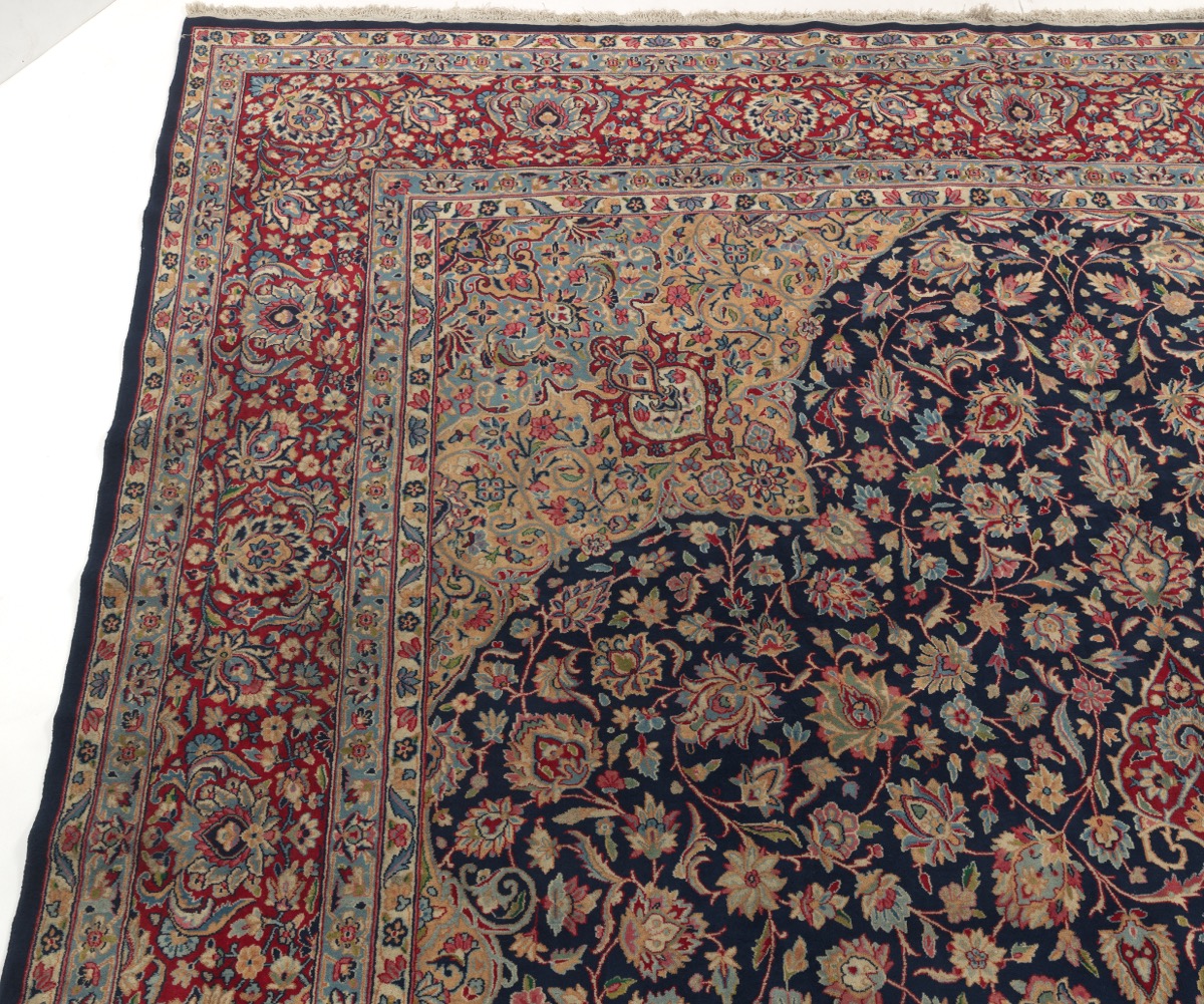 Very Fine Semi Antique Hand Knotted Signed Lavar Kerman Carpet - Image 7 of 8