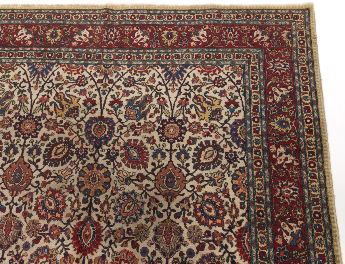 Fine Semi-Antique Hand Knotted Signed Tabriz Carpet - Image 3 of 6