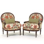 Pair of Brunschwig & Fils Upholstered Club Chairs