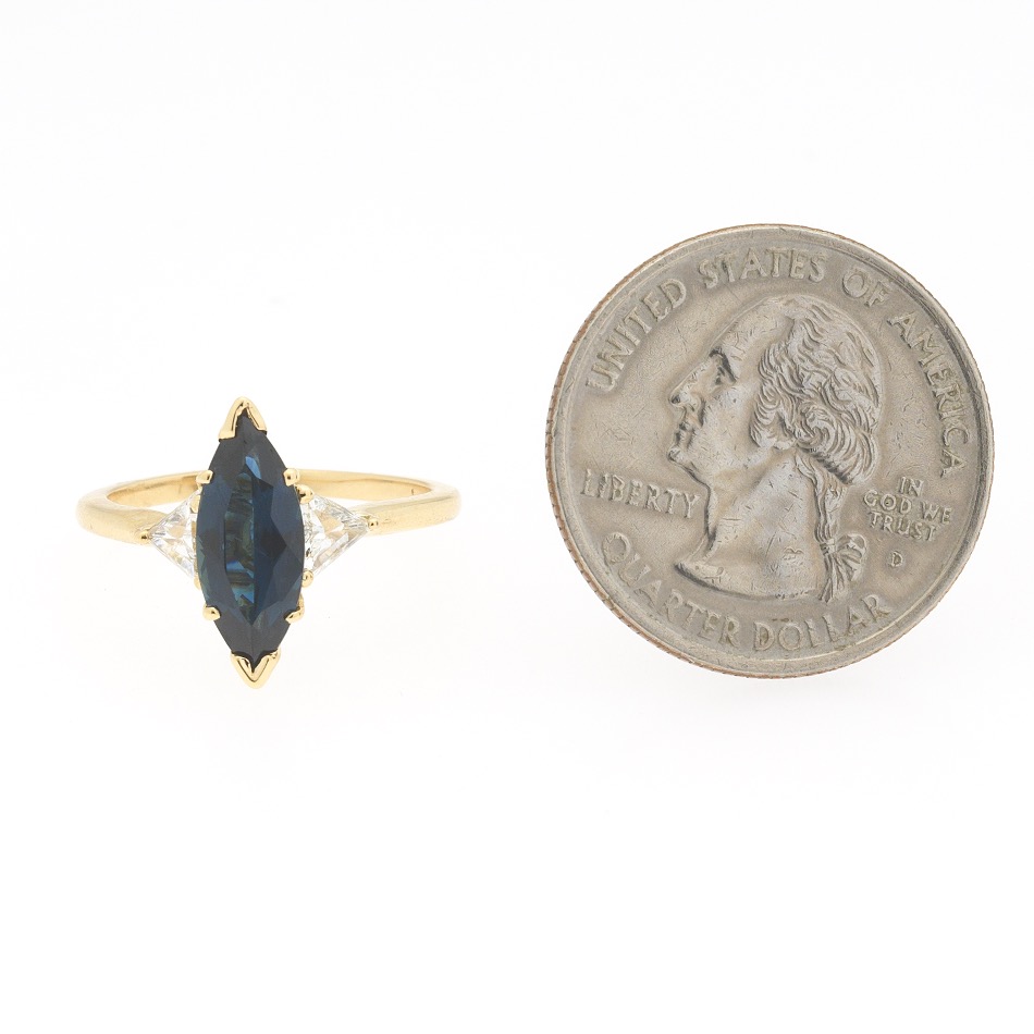 Ladies' Gold, Blue Sapphire and Diamond Ring - Image 2 of 6