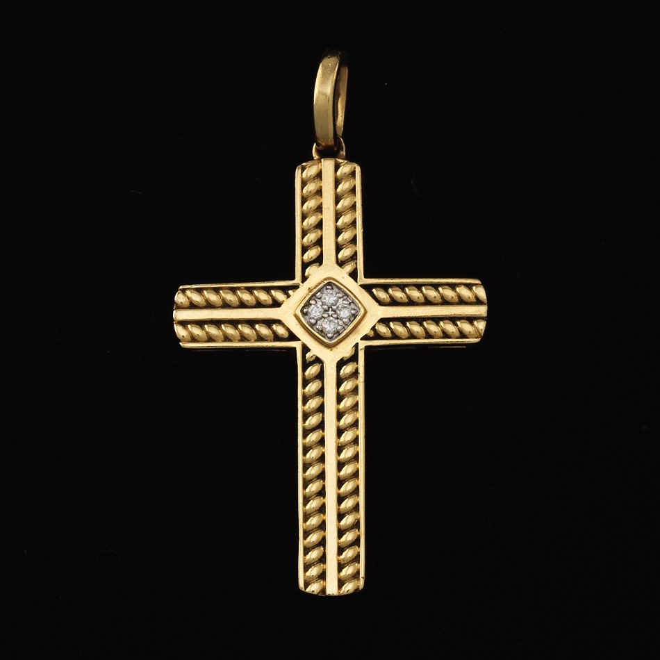 Retro Gold and Diamond Cross