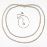 Tiffany & Co. Sterling Silver Elsa Peretti Heart pendant on Chain and Mesh Necklace