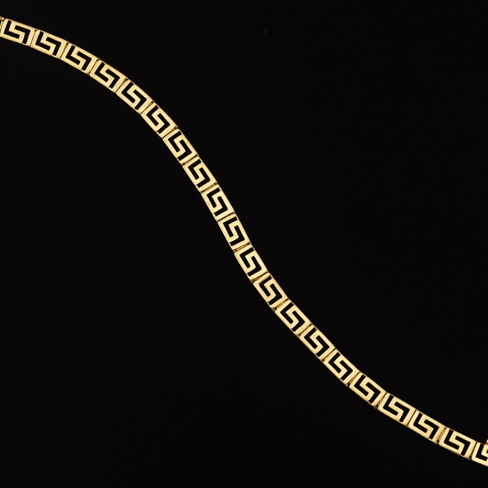 Ladies' Gold Key-Fret Design Bracelet