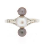 Ladies' Victorian Platinum and Pearl Ring