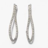 Ladies' Gold and Diamond Pair of Elongated Hoops
