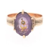 Ladies' Victorian Gold, Amethyst and Rose Cut Diamond Ring