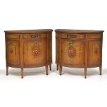 Pair of Victorian Style Demilune Side Tables