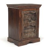 Antique Wood Cabinet with Highly Carved Antique Door