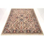 Vintage Fine Hand Knotted Tabriz Ivory Carpet