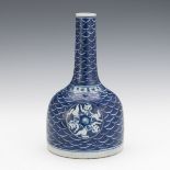 Chinese Porcelain Blue and White Mullet Vase, "Boys" Pattern, Apocryphal Wanli Marks