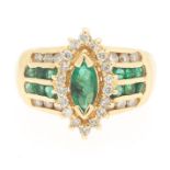 Ladies' Gold, Emerald and Diamond Ring