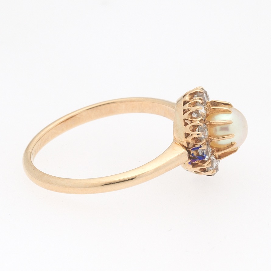 Ladies' Victorian Rose Gold, Pearl and Diamond Ring - Image 5 of 6