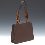 Yves Saint Laurent Brown Satin Tote