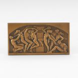 Art Deco Golden Calf Bronze Plaque by Paul Vincze