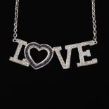 Ladies' Gold and Diamond 'Love' Necklace