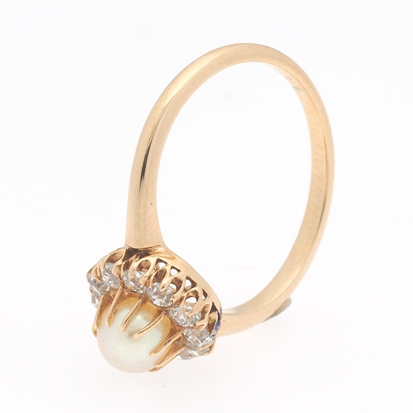 Ladies' Victorian Rose Gold, Pearl and Diamond Ring - Image 6 of 6