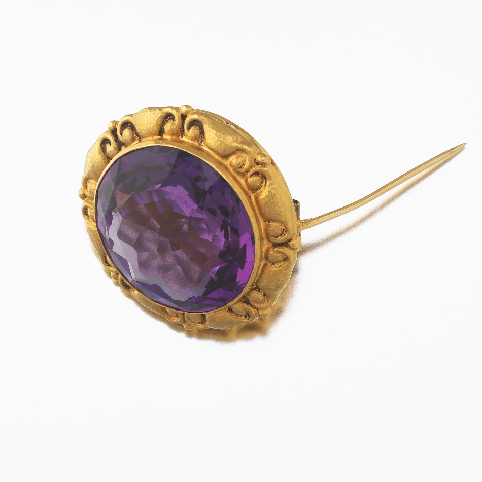 Arts and Crafts Gold and Amethyst Brooch, ca. 1910 - Image 4 of 7