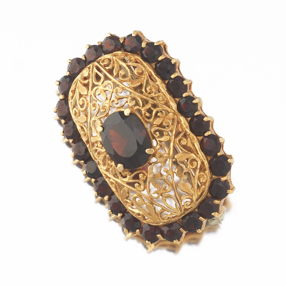 Ladies' Victorian Gold and Garnet Filigree Pin/Brooch - Image 3 of 7