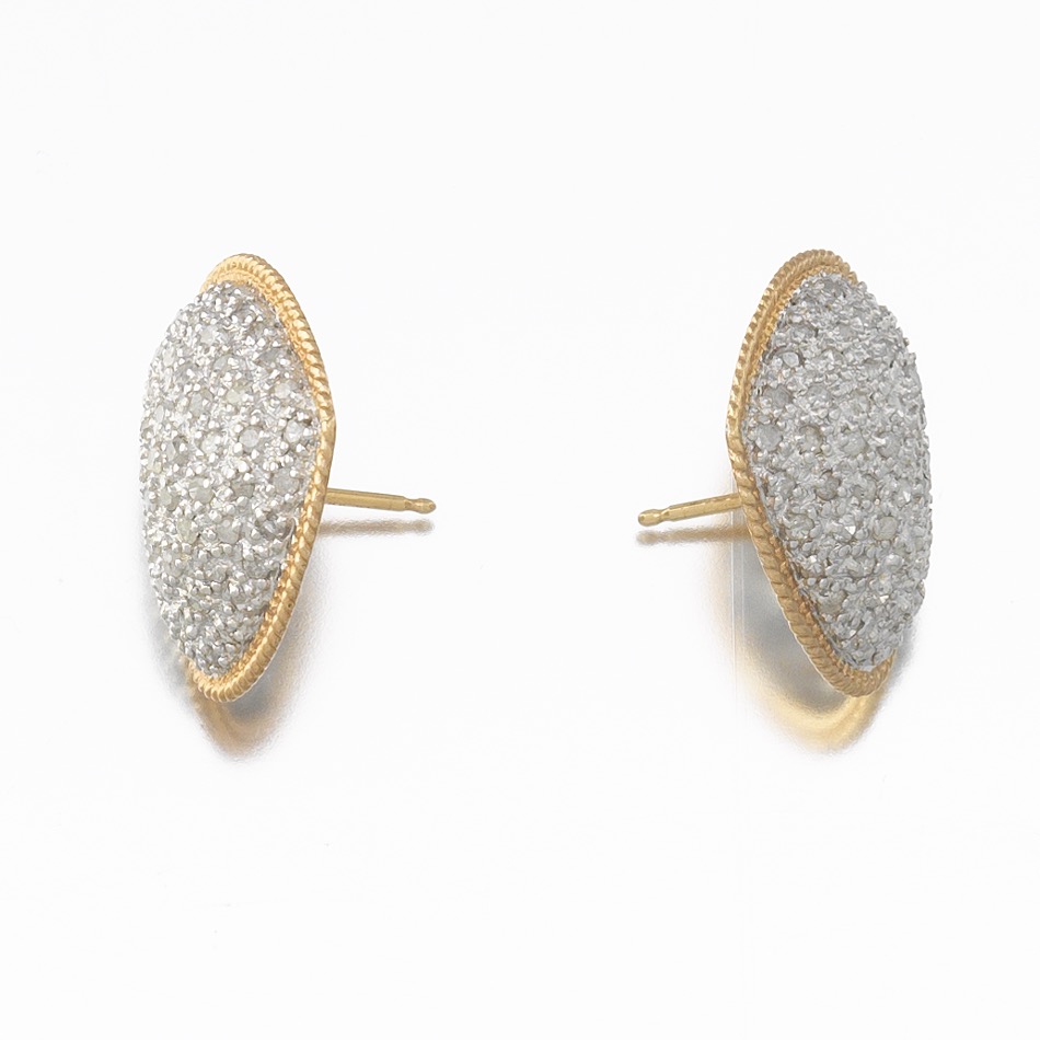 A Pair of Diamond Heart Earrings - Image 4 of 5