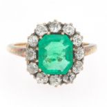 Victorian Gold, Emerald and Diamond Ring