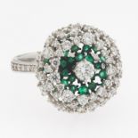 Louis Anthony Gold, Diamond and Emerald Fashion Ring