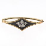 Ladies' Bangle Bracelet with Diamond Crown