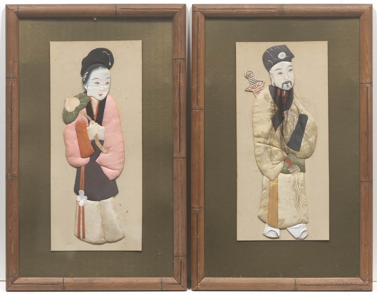 Chinese Three-Dimensional Silk Figures of Daoist Immortals - Image 2 of 5