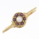 Ladies' Vintage Italian Gold, Pearl and Ruby Pin/Brooch