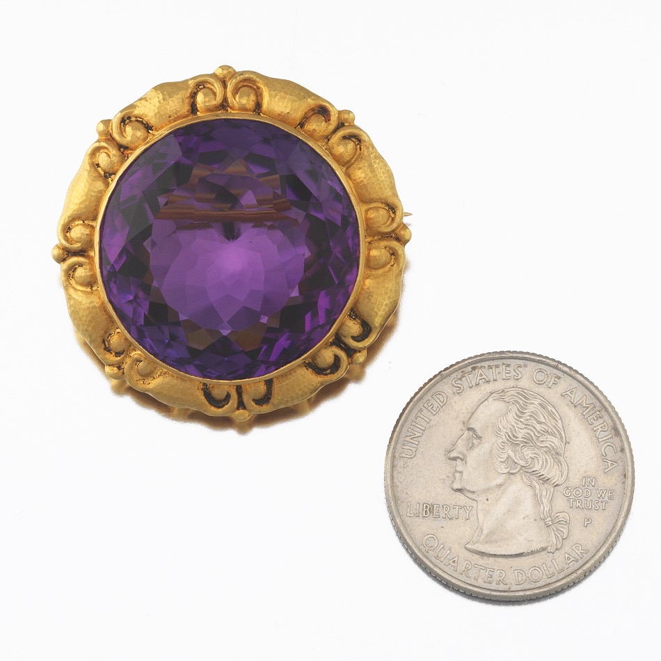 Arts and Crafts Gold and Amethyst Brooch, ca. 1910 - Image 2 of 7