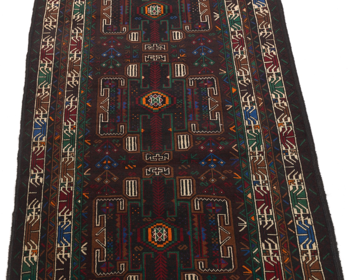 Very Fine Vintage Hand Knotted Balouch Carpet - Image 2 of 4