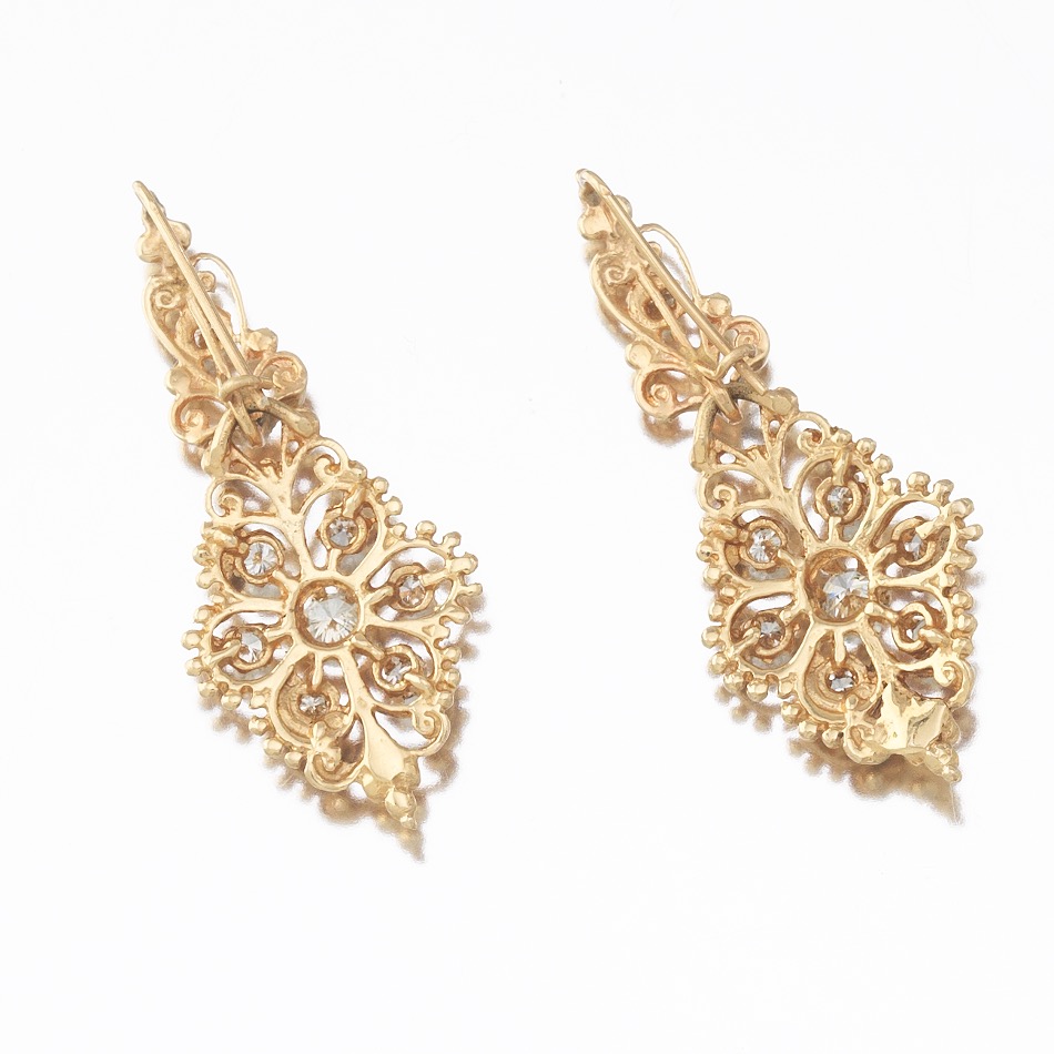 Ladies' Victorian Gold and Diamond Pair of Earrings - Image 4 of 4